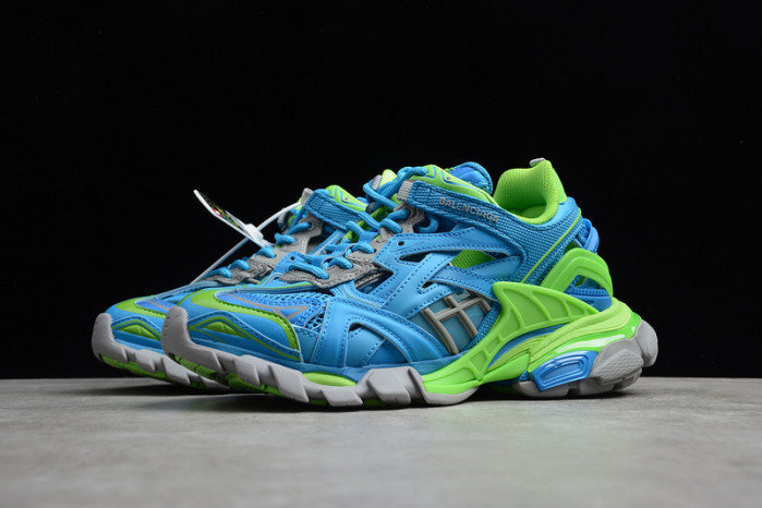 bl track trainers sneaker blue green 11614