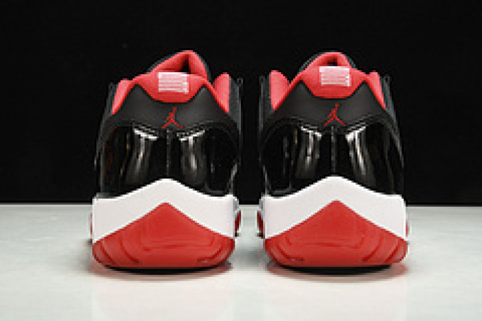 air jordan 11 retro low "bred" black/ red mens 528895-012