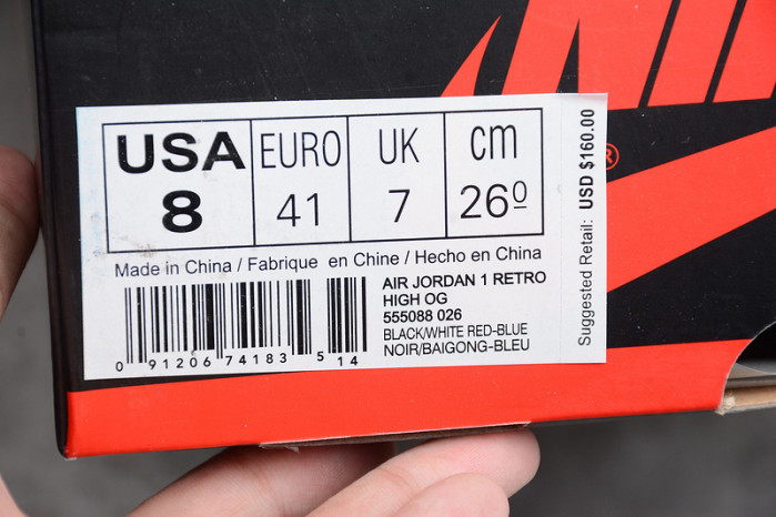 air jordan 1 retro high og "top 3" mens 555088-026