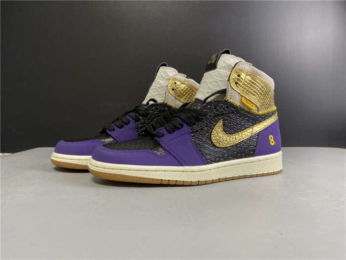 union x air jordan 1 high og black purple gold “mamba” 555088-171