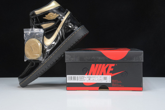 jordan 1 retro high black metallic gold (2020) 555088-032