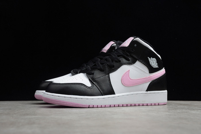 air jordan 1 mid white/light arctic pink-black 555112-103