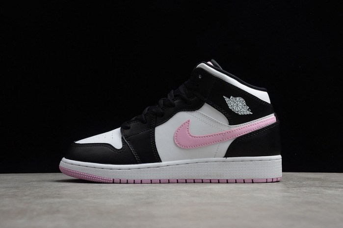 air jordan 1 mid white/light arctic pink-black 555112-103