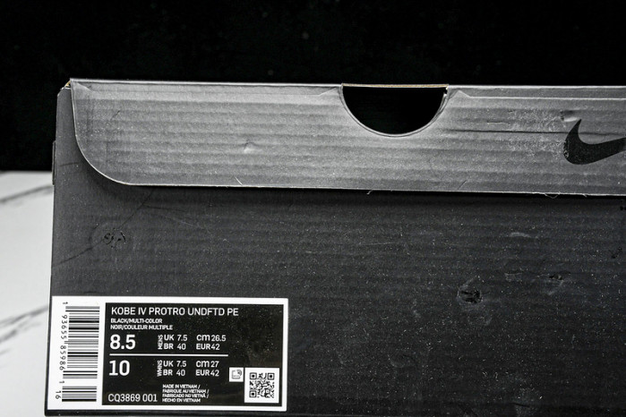 nike kobe 4 protro undefeated black mamba cq3869-001