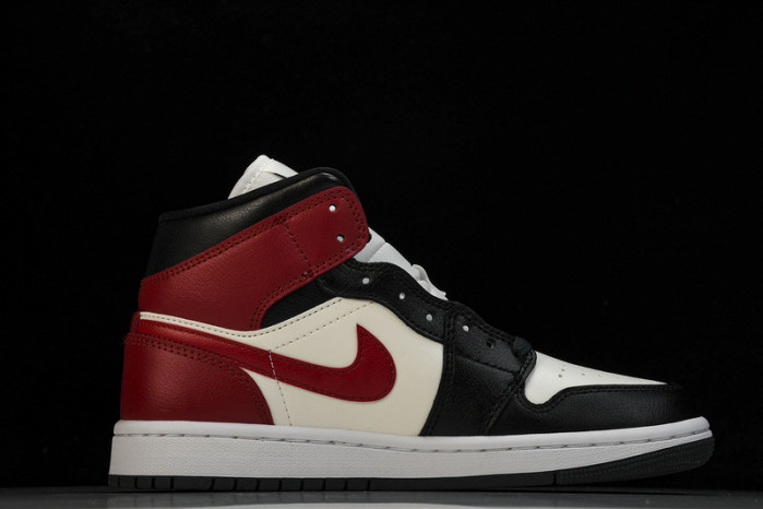 air jordan 1 mid “black toe” bq6472-160