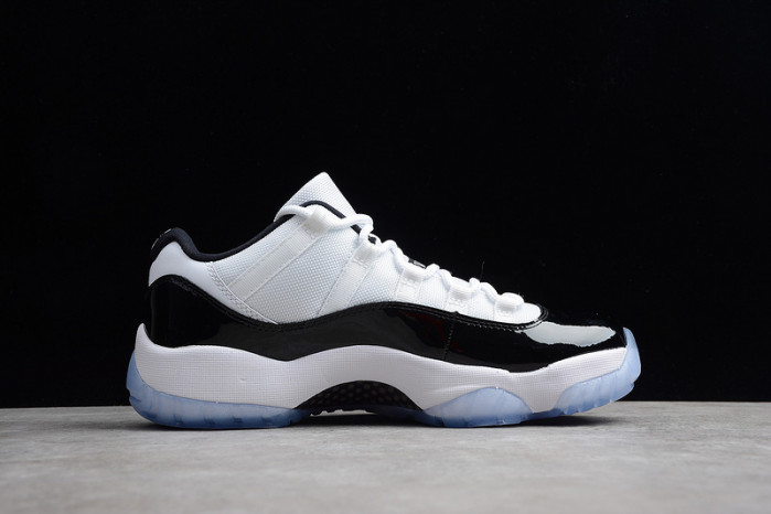 air jordan 11 retro low "concord" black/ white mens 528895-153