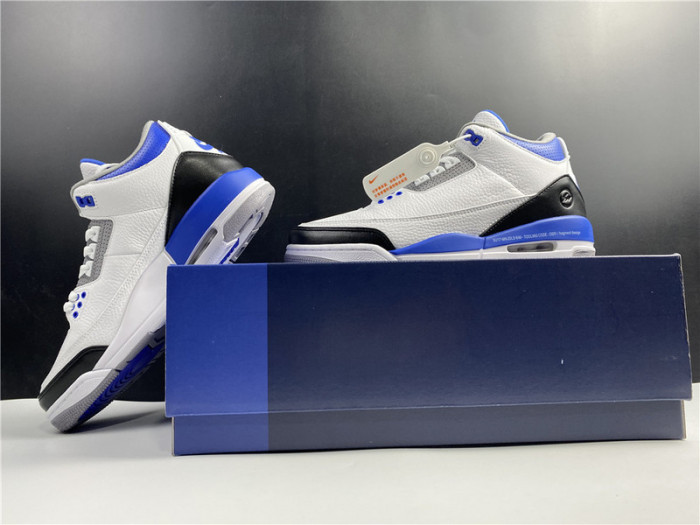 air jordan 3 retro white blue shoes ct8532-040